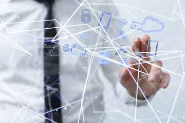 Protect Cloud Information Data Concept..