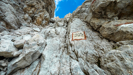 climbing the via ferrata 