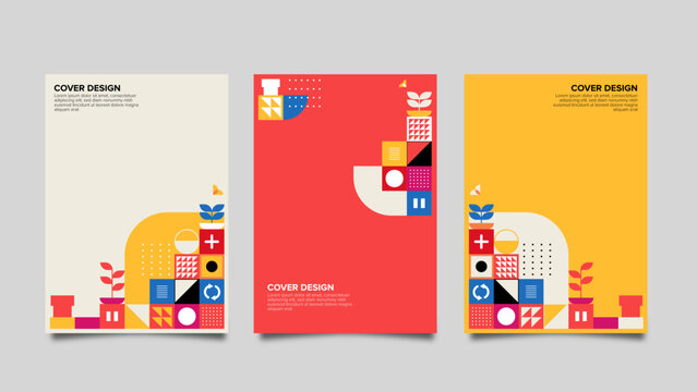 book cover design template, playful shape with nice color