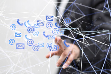 Online people network. Using internet for communication..