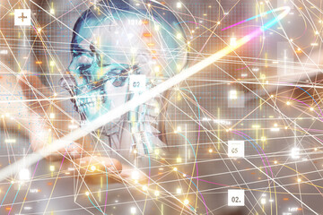 digital medical futuristic interface 3D rendering