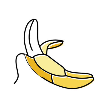 banana peel color icon vector illustration