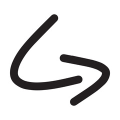 Arrow symbol hand drawn icon vector for web and application in a flat color glyph pictogram illustration