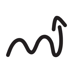 Arrow symbol hand drawn icon vector for web and application in a flat color glyph pictogram illustration