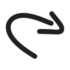 Arrow symbol hand drawn icon vector for web and application in a flat color glyph pictogram illustration