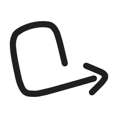 Arrow symbol hand drawn icon vector for web and application in a flat color glyph pictogram illustration