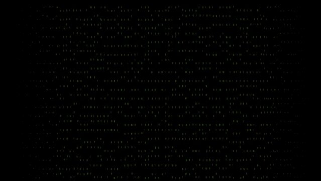 Abstract tech digital green color background. Hardware Programming Machine Code Digital Signal Matrix Concept. Hack screen computer encoding. Motion design element. Constantly changing signals 0 and 1