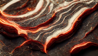Hyper-detailed 3D render of lava wave for background or wallpaper