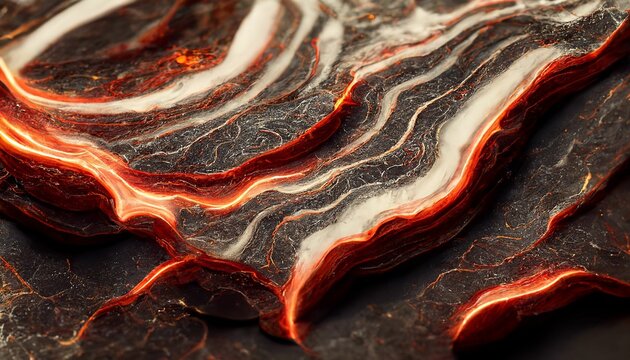 Fototapeta Hyper-detailed 3D render of lava wave for background or wallpaper