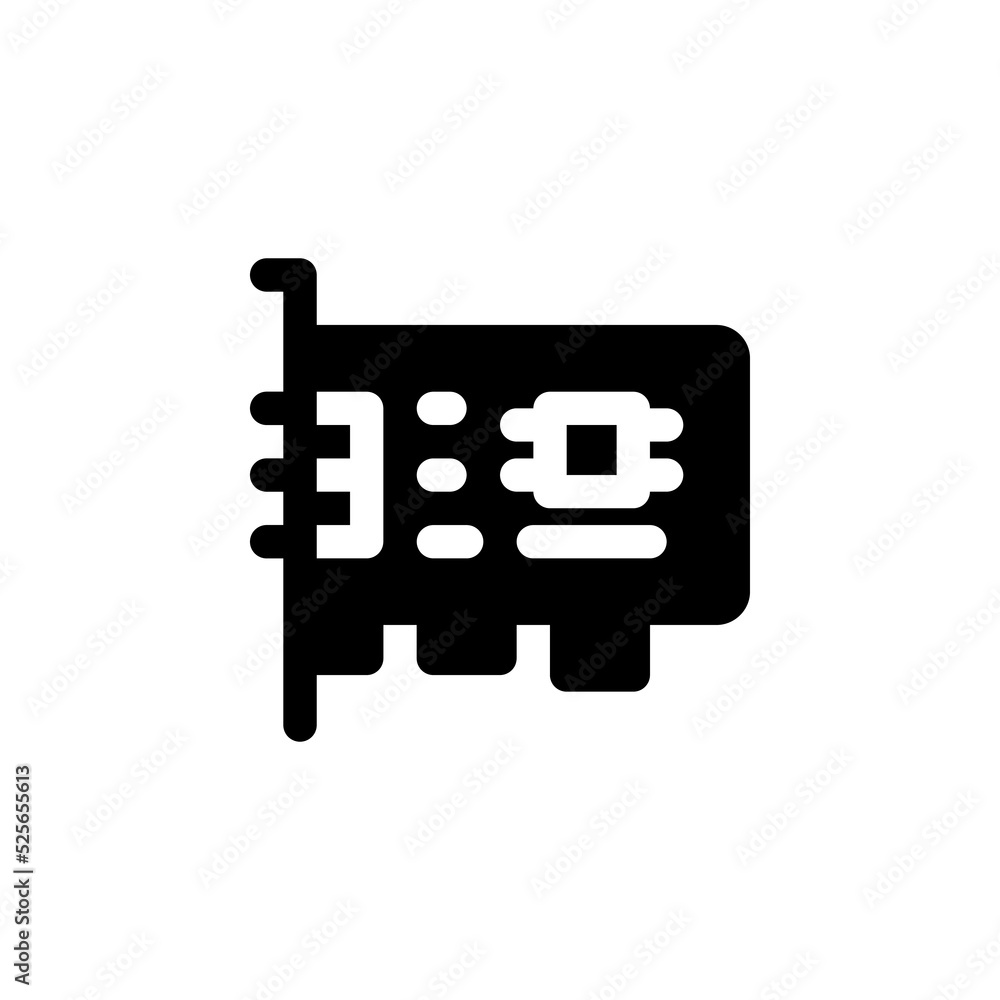 Poster sound card vector icon. computer component icon solid style. perfect use for logo, presentation, web