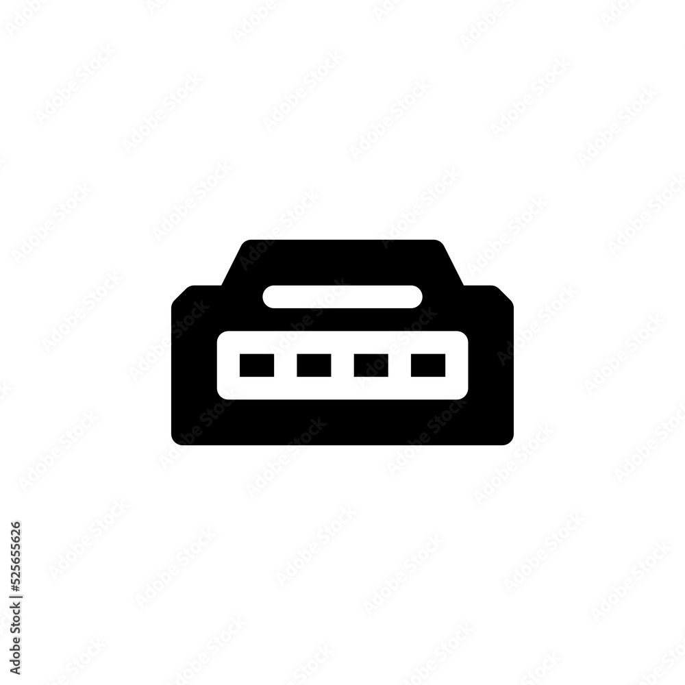 Poster hdmi port vector icon. computer component icon solid style. perfect use for logo, presentation, webs