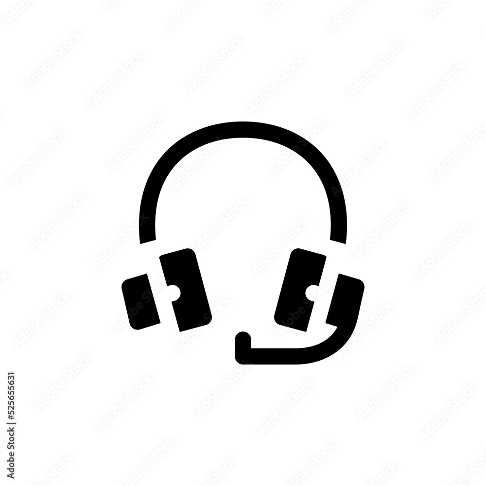Poster headset vector icon. computer component icon solid style. perfect use for logo, presentation, websit