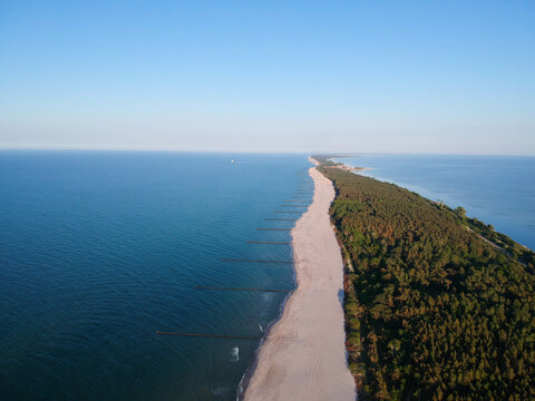 Drone picture of Hel, Peninsula. Poland.