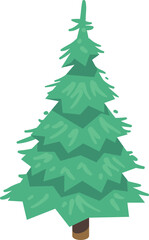 Spruce cartoon icon. Evergreen tree. Forest plant