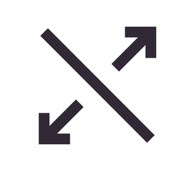 Scaling symbol and sizing arrow icon simple outline linear vector.
