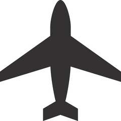 Airplane black icon. Flight sign. Airport symbol
