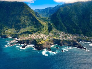 Aerial view of the Seixal, Madeira Island, Portugal - obrazy, fototapety, plakaty