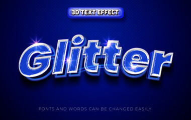 Fototapeta premium Glitter 3d editable text effect style
