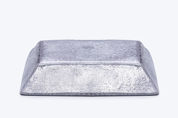 platinum ingot or bar, noble metal, used in the production of catalysts, luxury jewelry, isolated white background