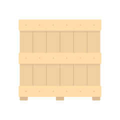 Wooden square box icon. Color silhouette. Front side view. Vector simple flat graphic illustration. Isolated object on a white background. Isolate.
