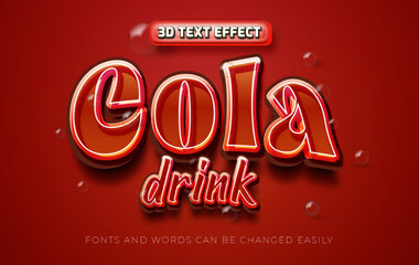 Cola soft drink 3d editable text effect style