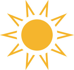 Sunny day weather symbol. Yellow sun icon