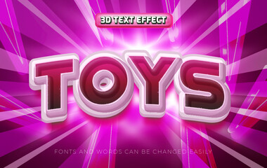 Toys kids 3d editable text effect style