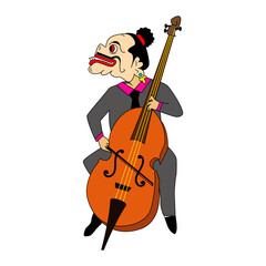 bagong puppet with cello vector ilustration