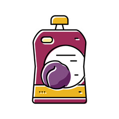 puree plum color icon vector illustration