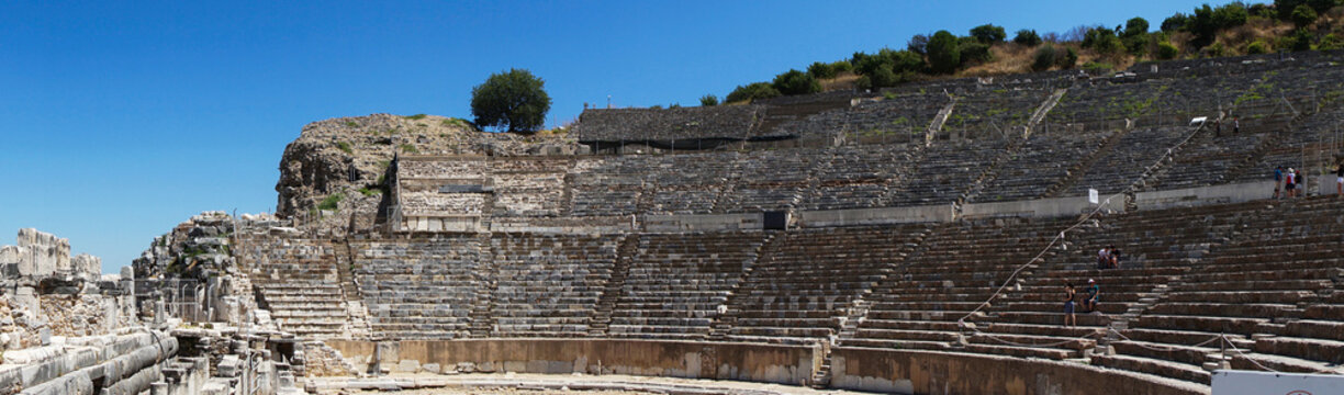 Theatre of Ephesus. Panorama. Amphitheater (Coliseum) in Ephesus (Efes) Turkey, Asia