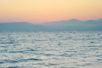 Obraz premium Lake Kinneret on the Sunset