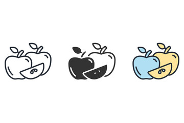 slice apple icons  symbol vector elements for infographic web