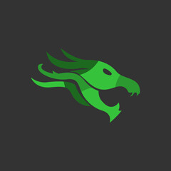 dragon icon on a white background, vector illustration