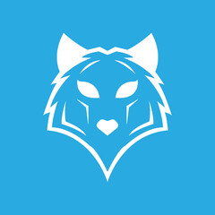 wolf icon on a white background, vector illustration