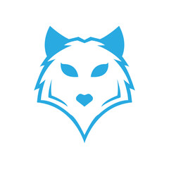 wolf icon on a white background, vector illustration