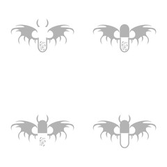 pill icon with wings, vector illustration