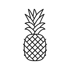 pineapple one whole line icon vector illustration