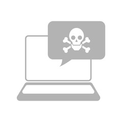 icon, pc virus danger, vector illustration