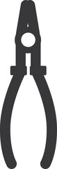 Pliers black icon. Diy hardware tool symbol