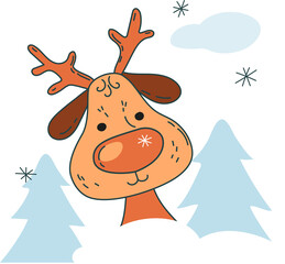 Funny Christmas reindeer