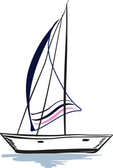 Hand drawn Sail boat Illustration element
