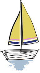 Hand drawn Sail boat Illustration element