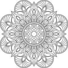 Mandala line drawing. Decorative indian zen ornament