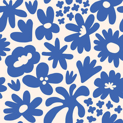 Obraz premium Abstract seamless pattern with cute hand drawn meadow flowers. Fashion stylish natural background.