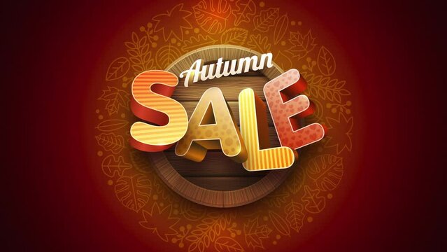 Autumn Sale concept typographic animation.