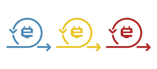 electricity icon, circle concept, vector illustration