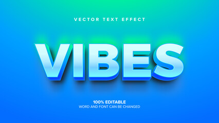 text effect vibrant color, blue and green, fresh vibes