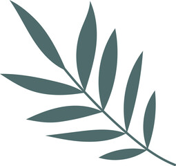 Herbal leaves element. Natural decorative plant branch