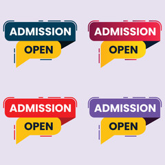 admission open banner abstract shape vector set - obrazy, fototapety, plakaty