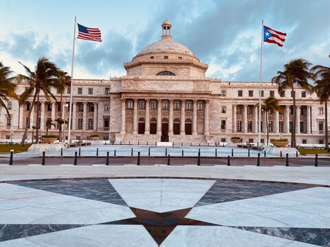 Flag Capitol Building Puerto Rico San Juan